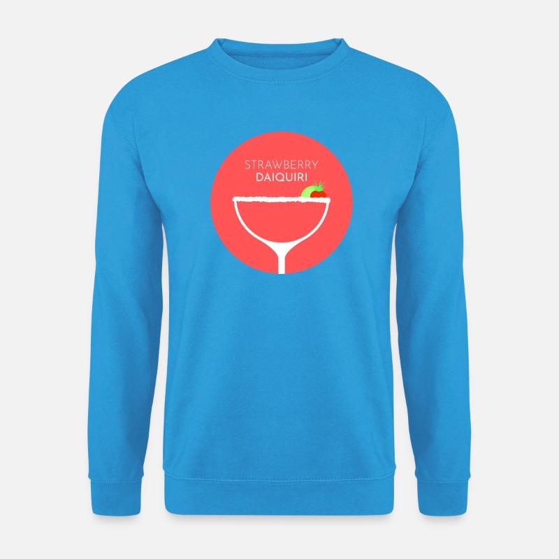 Erdbeer-Daiquiri-Cocktail – Flachfarbiges Design - Unisex Pullover - Meeresblau