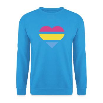 Pride Flag Heart · Pansexual - Unisex Sweatshirt - sea blue - Front - Alina (178cm) & Michal (187cm)