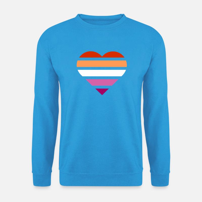 Pride Flag Heart · Lesbian - Unisex Pullover - Meeresblau