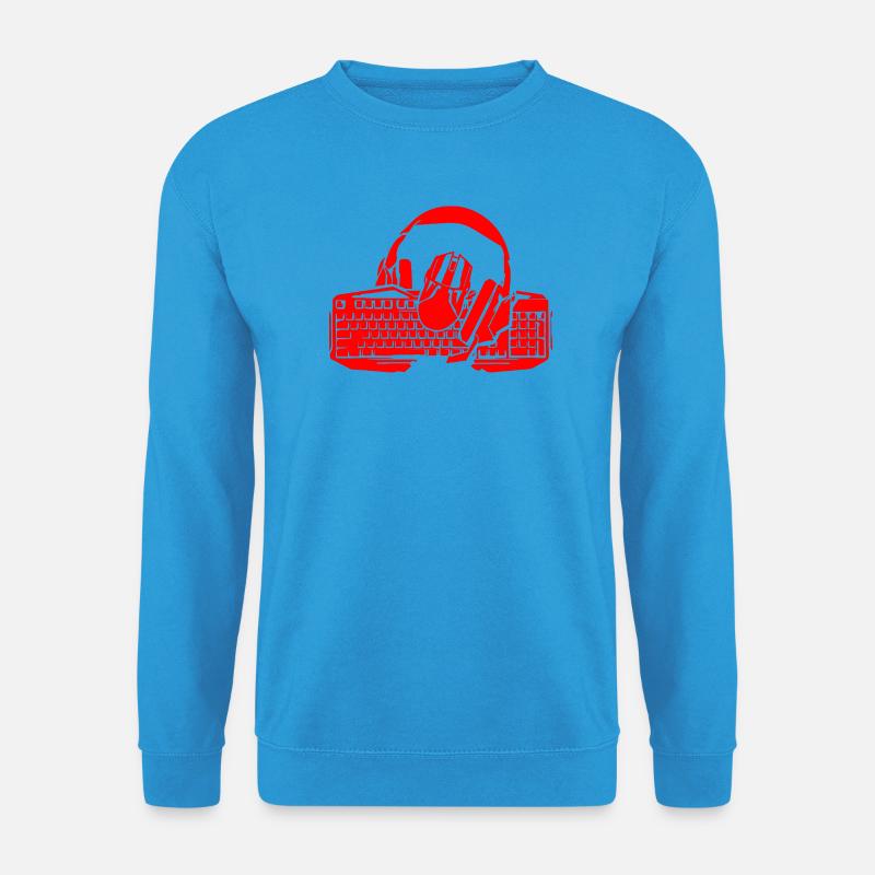 Retro-Keyboard und Kopfhörer - Unisex Pullover - Meeresblau