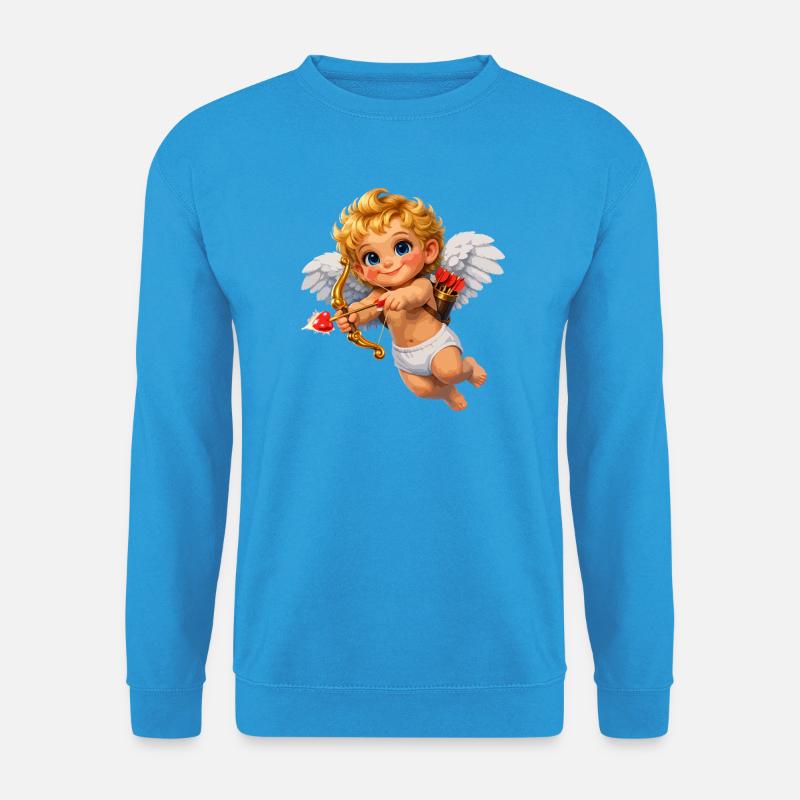 Amor mit Bogen-Liebesflamme - Unisex Pullover - Meeresblau