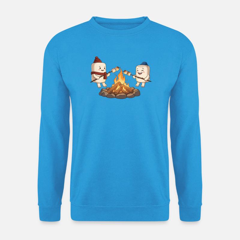 Lagerfeuer-Marshmallow-Freunde - Unisex Pullover - Meeresblau