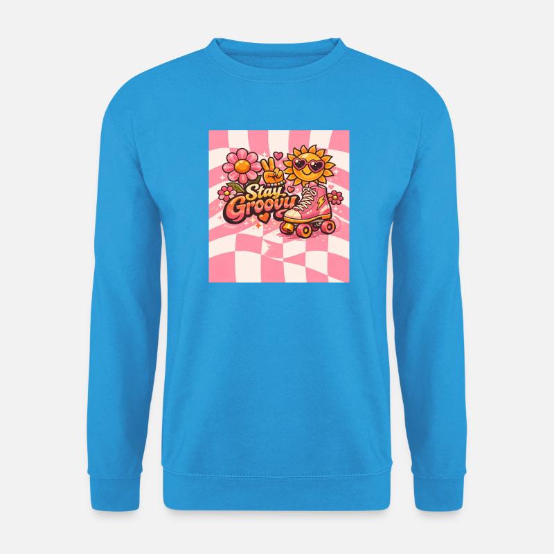 Pinker Retro-Stil - Unisex Pullover - Meeresblau