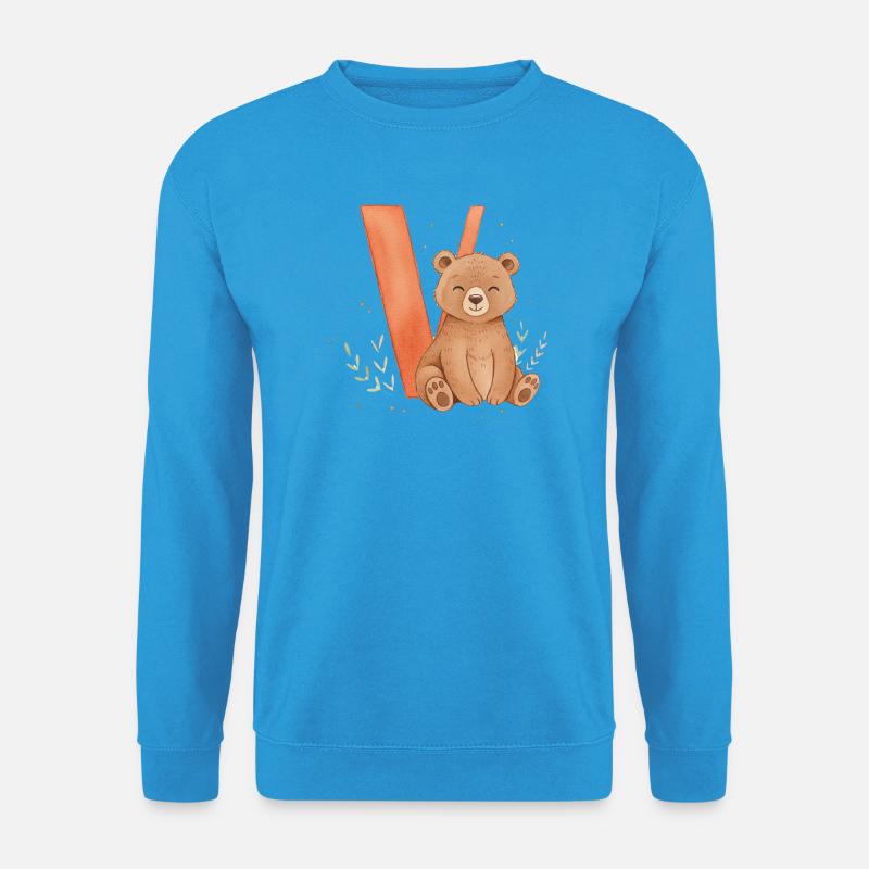 Niedlicher Bär mit V - Unisex Pullover - Meeresblau