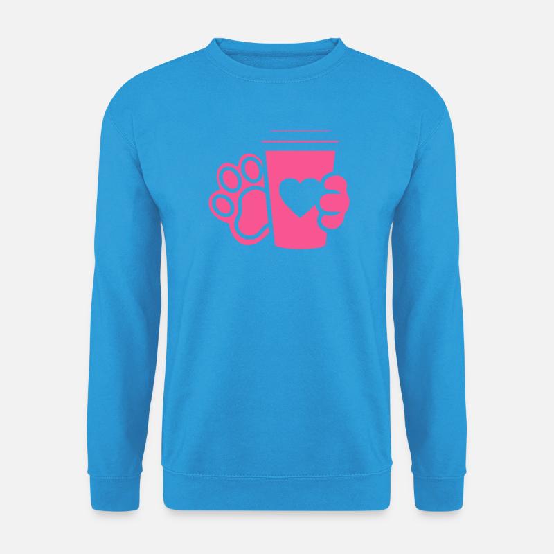 Pfote Kaffee Tasse Flat Design - Unisex Pullover - Meeresblau