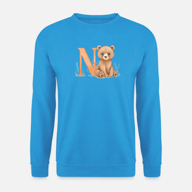 Bär mit Buchstabe N - Unisex Pullover - Meeresblau