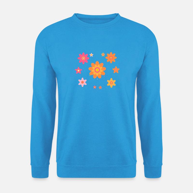 Bunte Blütenorbital Muster - Unisex Pullover - Meeresblau