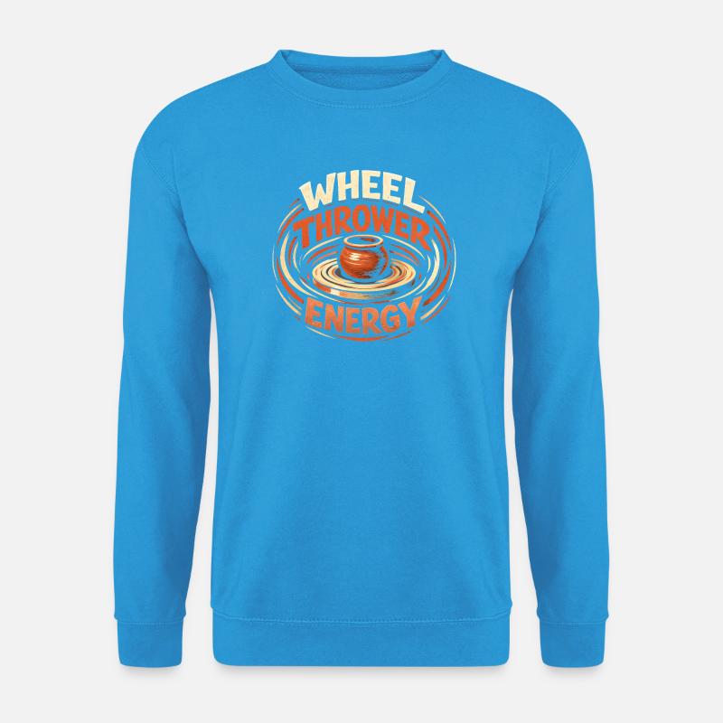 Drehscheiben-Energie | Töpfern - Unisex Pullover - Meeresblau