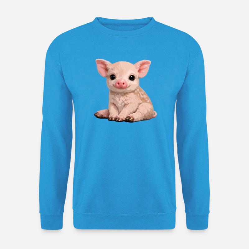 Ferkel-Kuschel-Illustration - Unisex Pullover - Meeresblau