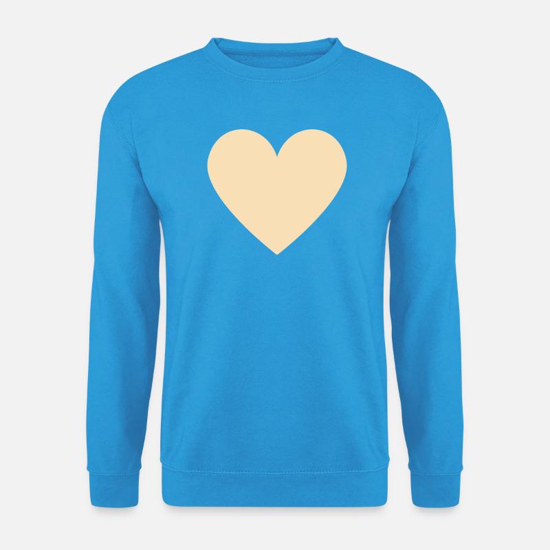 Beiges Herz - minimalistischer Look - Unisex Pullover - Meeresblau
