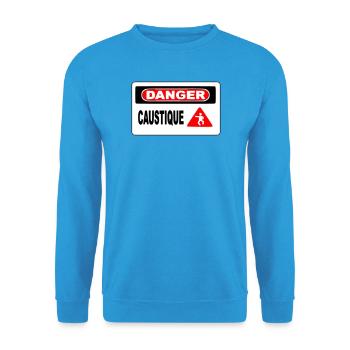 Panneau Danger Caustique - Sweat-shirt Unisexe - bleu mer - Devant - Alina (178cm) & Michal (187cm)