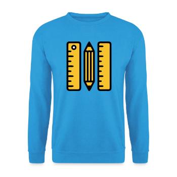Pen Rulers Drawing Architecture - Unisex Sweatshirt - sea blue - Front - Alina (178cm) & Michal (187cm)