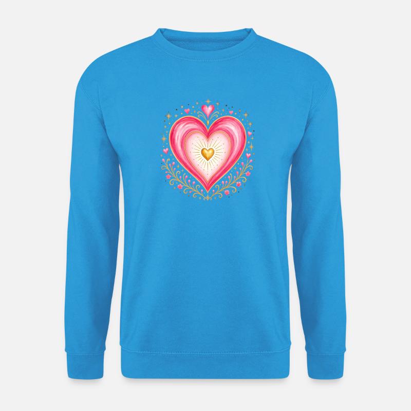 Herz rosa gold - Unisex Pullover - Meeresblau