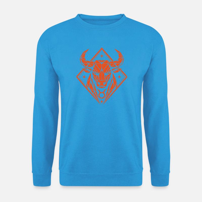 Geometric Bull – Stärke pur - Sternzeichen Stier - Unisex Pullover - Meeresblau