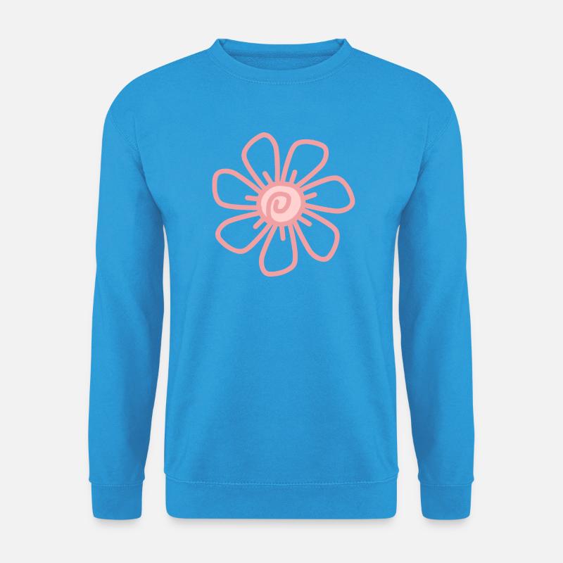 Rosafarbene Blütenzeichnung - Unisex Pullover - Meeresblau