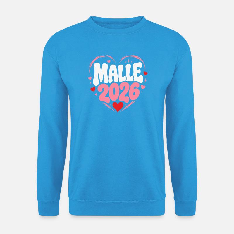 Malie 2026 Herz Design - Unisex Pullover - Meeresblau