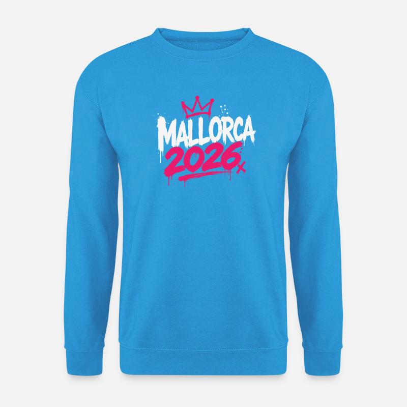 Mallorca 2026 Graffiti Krone - Unisex Pullover - Meeresblau
