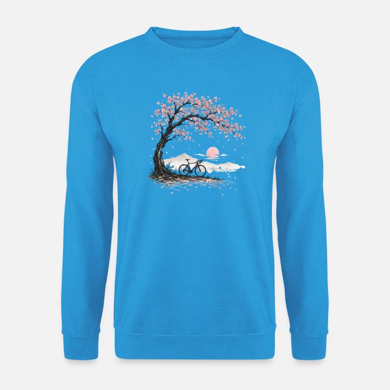 Cherry Blossom Cherry Tree Bicycle - Unisex Sweatshirt - sea blue