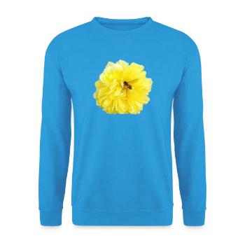 Yellow_Rose_-_Bee_Nature_Photography - Unisex Sweatshirt - sea blue - Front - Alina (178cm) & Michal (187cm)
