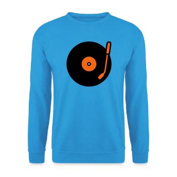 Retro Audio Vinyl Record Tonearm - Unisex Sweatshirt - sea blue - Front - Alina (178cm) & Michal (187cm)