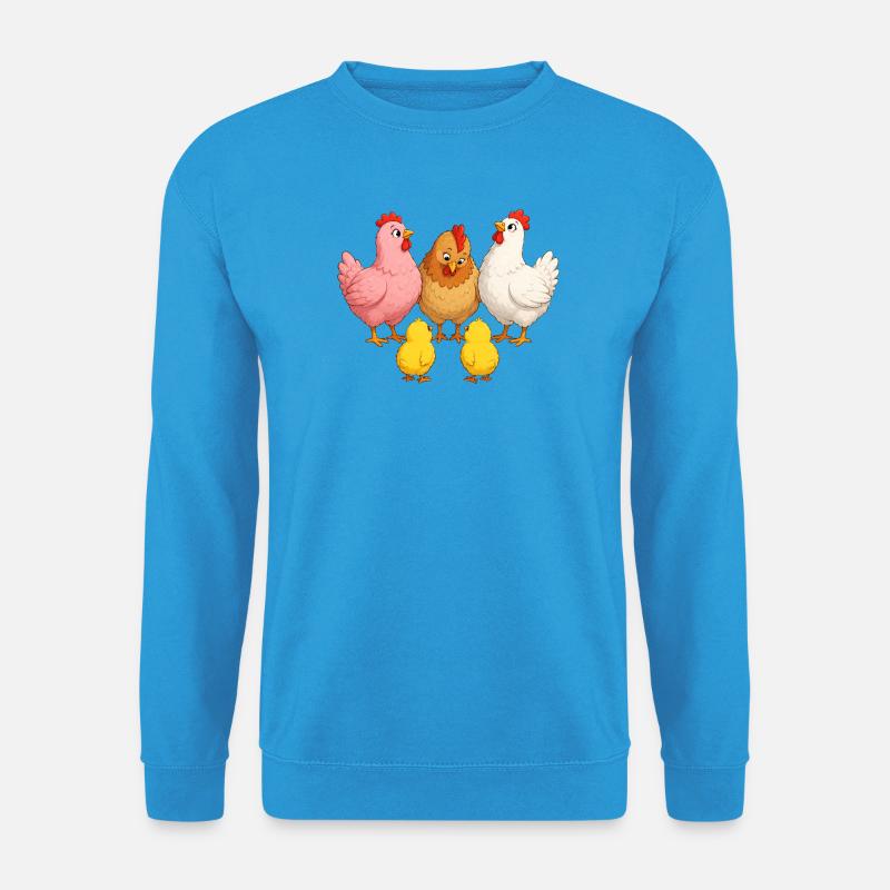 Chickens with chicks - Unisex Sweatshirt - sea blue