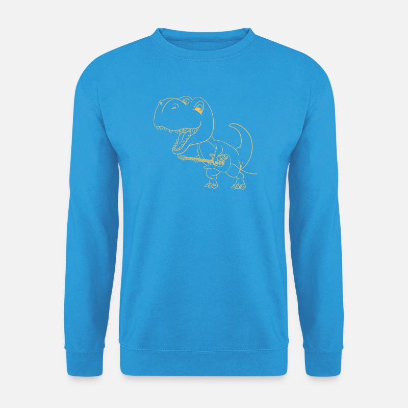 T Rex Gitarre T-Shirt Geschenk Humor - Unisex Pullover - Meeresblau