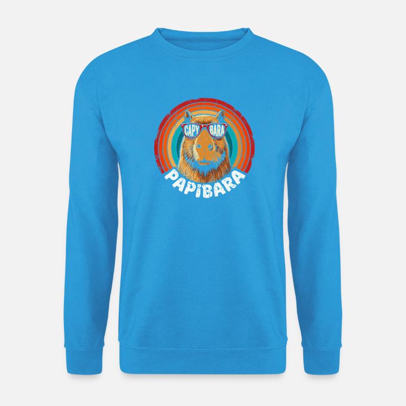 Capybara Retro Regenbogen Sonnenbrille - Unisex Pullover - Meeresblau
