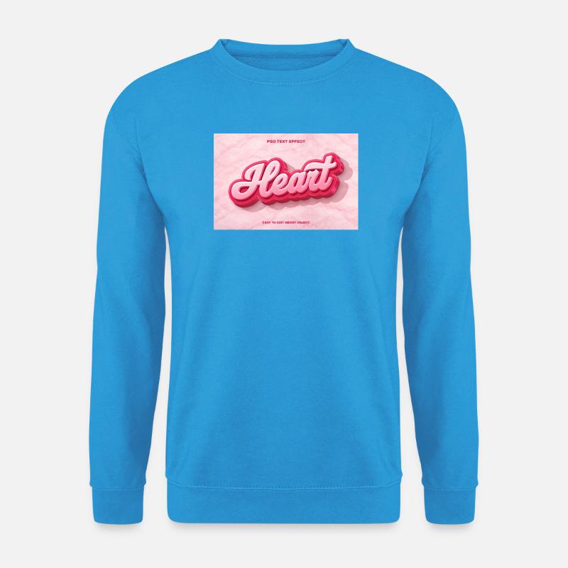 Herz 3D Schrift Pink - Unisex Pullover - Meeresblau