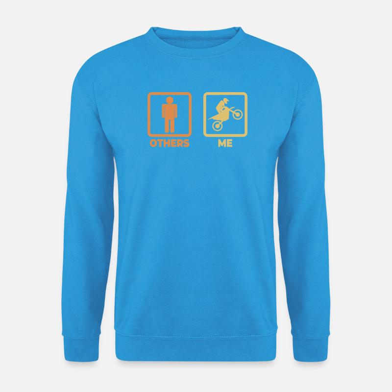 Motocross Strichmännchen - Unisex Pullover - Meeresblau