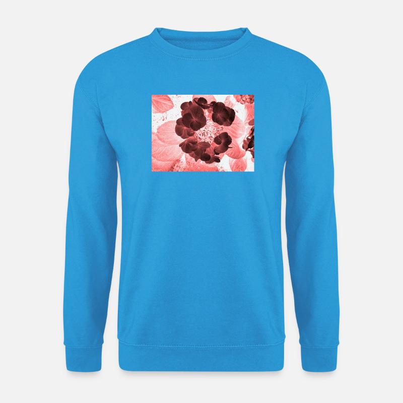 Rote Hydrangea Florales Muster - Unisex Pullover - Meeresblau