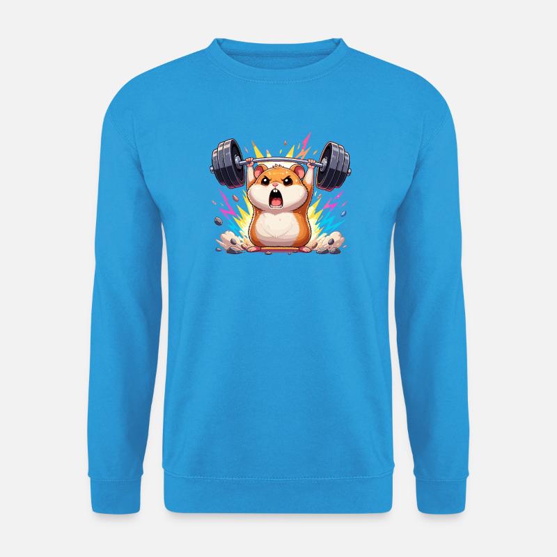 Kraft Hamster Gewichtheben - Unisex Pullover - Meeresblau