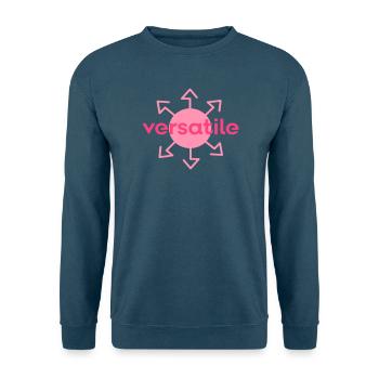 vielseitig - Unisex Pullover - Meeresblau - Vorne - Alina (178cm) & Michal (187cm)