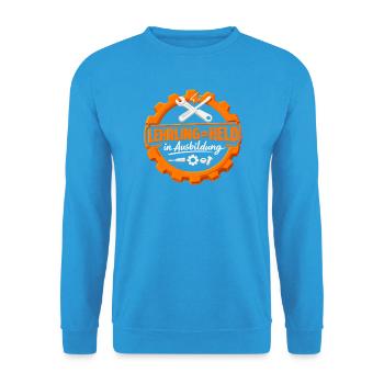 Lehrlinge sind Helden in Ausbildung - Unisex Pullover - Meeresblau - Vorne - Alina (178cm) & Michal (187cm)