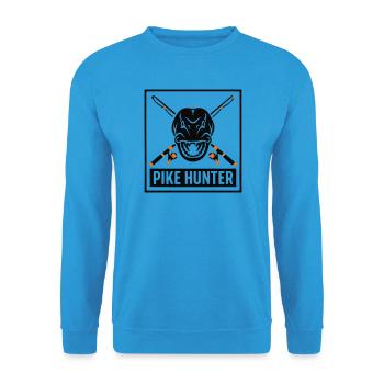 Pike Jaeger Coat of Arms Logo - Unisex Sweatshirt - sea blue - Front - Alina (178cm) & Michal (187cm)