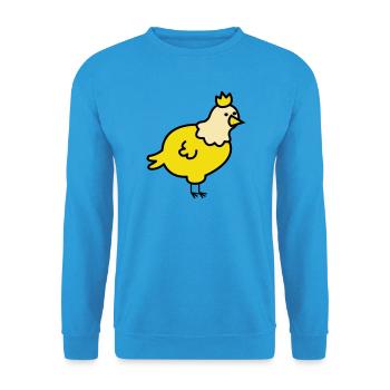 Dessin animé du Poussin Royal - Sweat-shirt Unisexe - bleu mer - Devant - Alina (178cm) & Michal (187cm)
