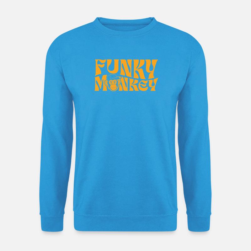 Funky Monkey Retro-Typografie - Unisex Pullover - Meeresblau