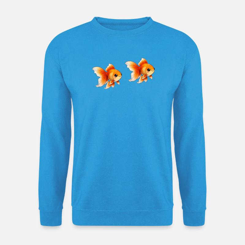 Zwei Goldfisch-Paare Illustration - Unisex Pullover - Meeresblau