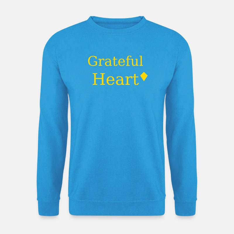 Dankbares Herz Motiv Gelb - Unisex Pullover - Meeresblau