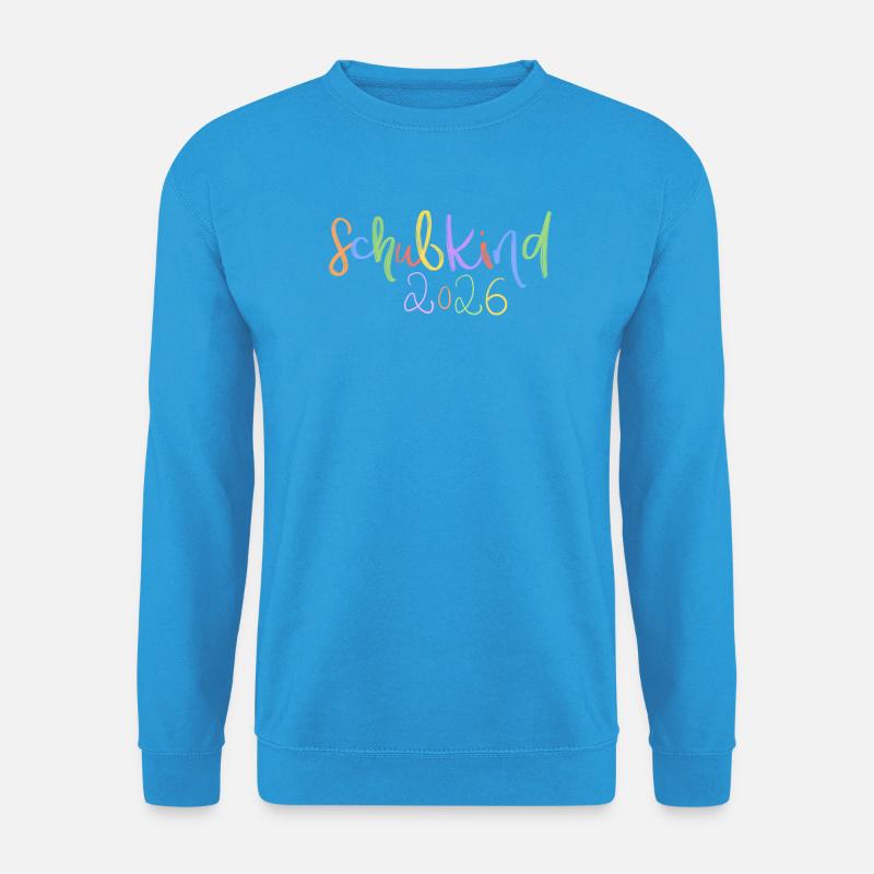 Schulkind 2026 Regenbogen Schrift - Unisex Pullover - Meeresblau