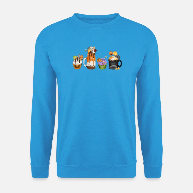 🎃 Süße Halloween Versuchung – Cupcakes & Drinks  - Unisex Pullover - Meeresblau