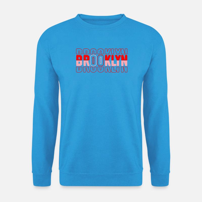 Brooklyn Neon Block Muster - Unisex Pullover - Meeresblau