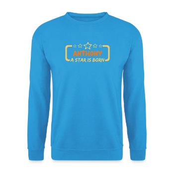 Anthony - Unisex Pullover - Meeresblau - Vorne - Alina (178cm) & Michal (187cm)