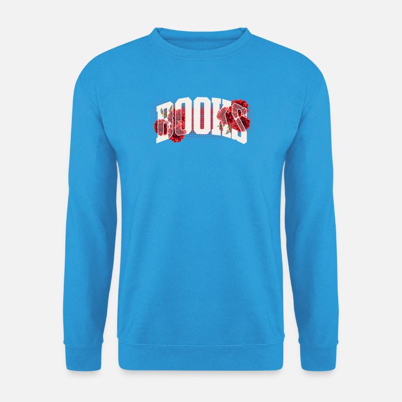 Blutrote Blumen Typo - Unisex Pullover - Meeresblau