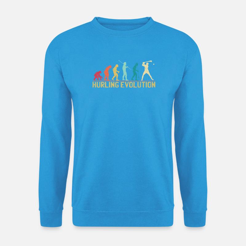 Hurling Evolution Silhouette Design - Unisex Pullover - Meeresblau