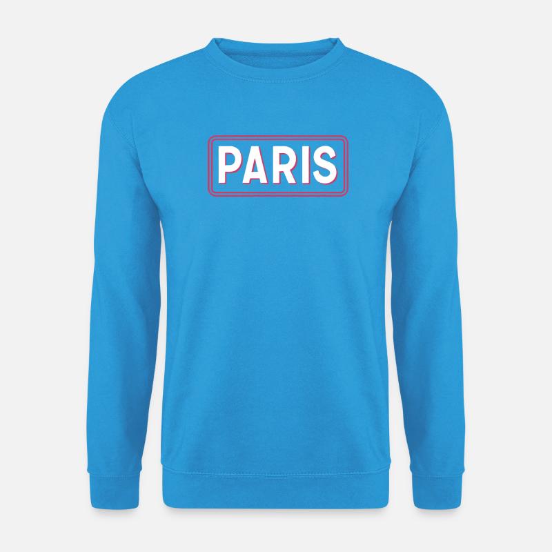 Pariser Neonschild Pink Rahmen - Unisex Pullover - Meeresblau