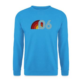 Astro Vintage 10-Jahres-Party 2016 - Unisex Pullover - Meeresblau - Vorne - Alina (178cm) & Michal (187cm)