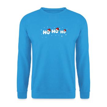 Ho Ho Ho Santa Font Design - Unisex Sweatshirt - sea blue - Front - Alina (178cm) & Michal (187cm)