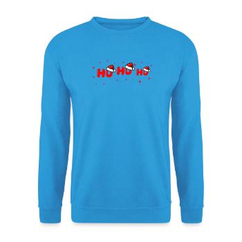 Lettrage Ho Ho Ho Santa - Sweat-shirt Unisexe - bleu mer - Devant - Alina (178cm) & Michal (187cm)