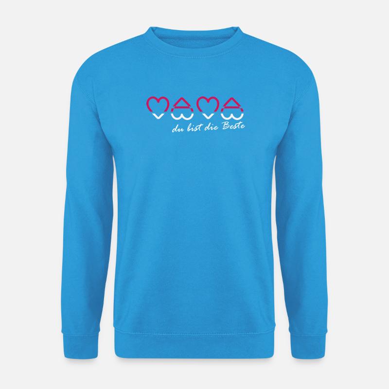 Mama Du bist die Beste Herzschrift Design - Unisex Pullover - Meeresblau