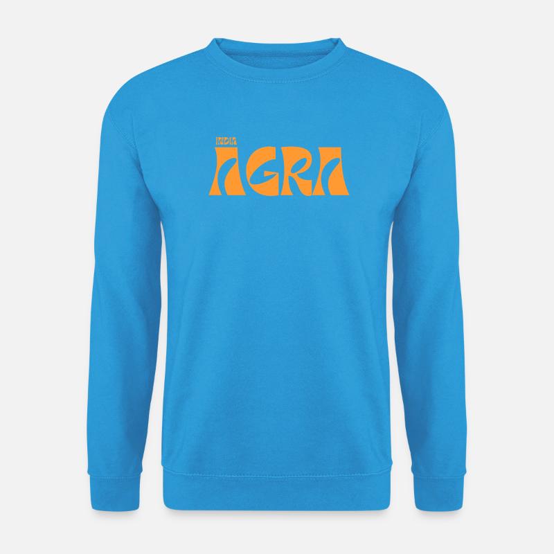 Agra India Fette Typografie - Unisex Pullover - Meeresblau